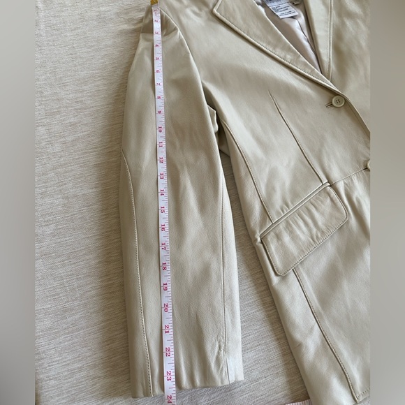 Pamela McCoy Leather Jacket Cream Size Large - Picture 13 of 16